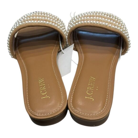 New J. Crew Women's Pearl Slide Raffia Sandals 6.5 - Picture 4 of 5